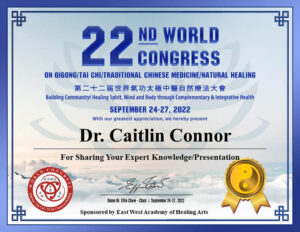 22nd Qi Gong Congress Award